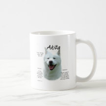 Akita (wht) History Design Mugs