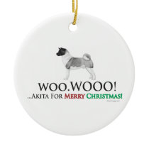 Akita Woo Woo Christmas Ornament