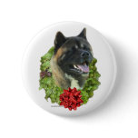Akita Wreath - Button