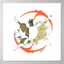 akita yin and yang print