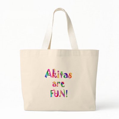Akitas are Fun Canvas Bags by TLArnold4