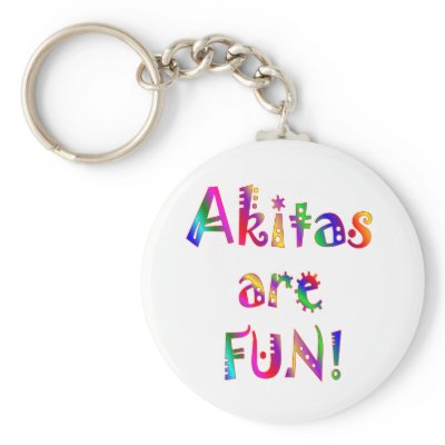 Akitas are Fun Key Chain by TLArnold4