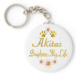 Akitas Brighten My Life Key Chain