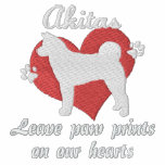 Akitas Leave Paw Prints Embroidered Shirt (LS)
