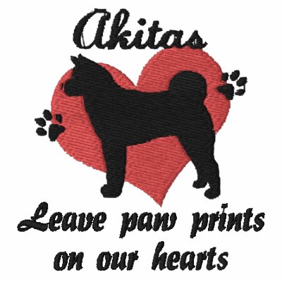 Akitas Leave Paw Prints Embroidered Shirt (Polo) by MenagerieMayhem