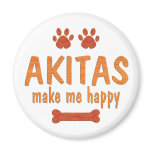 Akitas Make Me Happy Refrigerator Magnets
