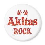 Akitas Rock Refrigerator Magnet