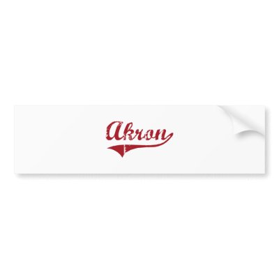 Akron Ohio Classic Design Bumper Stickers by cityshirt