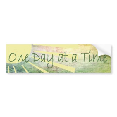 Al-anon - One Day At A Time Bumper Sticker by Pixel_Bunneh
