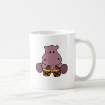 AL- Awesome Hippo Playing Bongo Drums Coffee Mugs