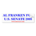 AL FRANKEN FOR U.S. SENATE 2008 Sticker Bumper Sticker