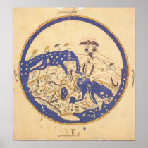 Al-Idrisi's World Map Print