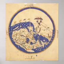 Al-Idrisi's World Map Print