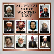AL-PONZI MOST WANTED LIST--COPPER COLOR PRINT