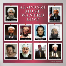 AL-PONZI MOST WANTED LIST-"Red" Poster