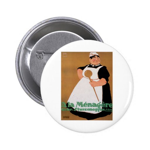 Ala Menagere Vintage Food Ad Art Button