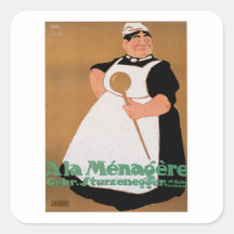 Ala Menagere Vintage Food Ad Art Square Stickers