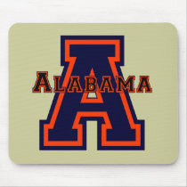 Alabama 'A' Blue and Orange Mouse Pads