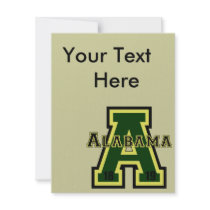 Alabama 'A' Green Custom Invitation