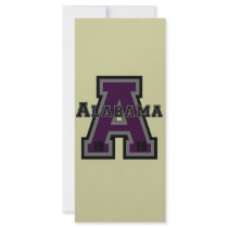 Alabama 'A' Purple Personalized Rack Card