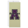 Alabama 'A' Purple Personalized Rack Card