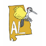 Alabama AL Map & Yellowhammer Woodpecker Cartoon t-shirts