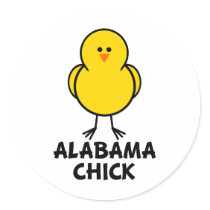 Alabama Chick Round Sticker