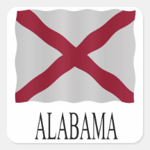 Alabama flag vierkante sticker