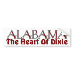 Alabama heart of Dixie bumper stickers bumper stickers