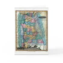 Alabama Map and State Flag Greeting Cards