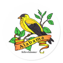 Alabama State Bird Round Sticker