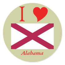 Alabama State Flag Round Stickers