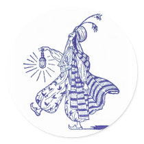 Aladdin and His Electric Lamp Round Sticker