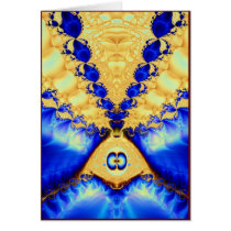 aladdin's lamp: gold & lapis greeting card