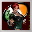 "Alainn" Beautiful Irish Redhead Sexy Pinup Girl posters