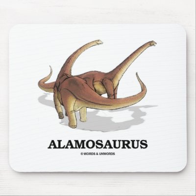 Alamosaurus (Dinosaur Fun) Mouse Pads by wordsunwords