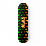 Alan skateboard fire and flames design.