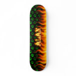 Alan skateboard fire and flames design.