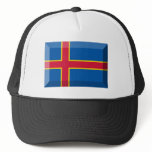 Aland Islands Flag Jewel Trucker Hat