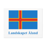 Aland Islands Flag with Name in Swedish