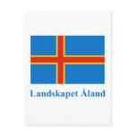 Aland Islands Flag with Name in Swedish
