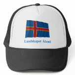 Aland Islands Waving Flag with Name in Swedish hats