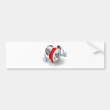 Alarm clock character mascot bumper sticker