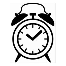 alarm clock icon post card