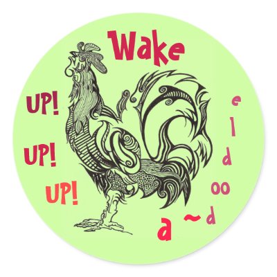 Alarm Clock Round Sticker by completelove