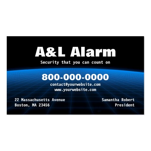 Alarm Security Tech Business Card Zazzle