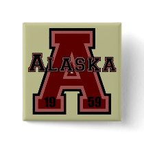Alaska 'A' Red Pinback Button