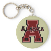 Alaska 'A' Red Keychain