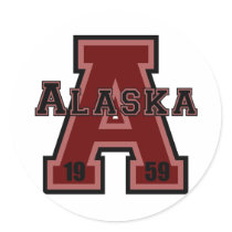 Alaska 'A' Red Round Stickers