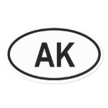 Alaska "AK" Oval Sticker